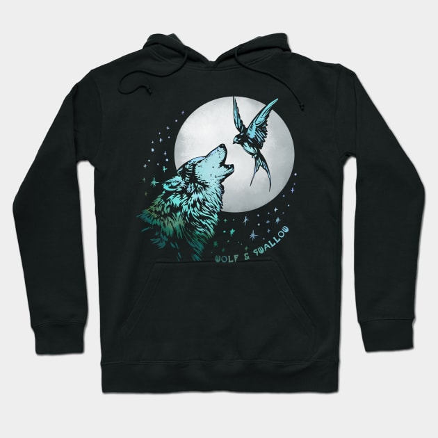 Wolf & Swallow - Moonlight Serenade [OCEAN] Hoodie by Lix